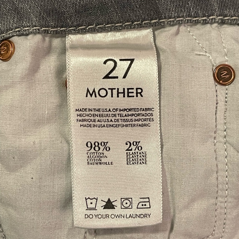 MOTHER The Looker Ghostcats II Skinny Low Rise Grey Wash Jeans Size 27 - Picture 7 of 9